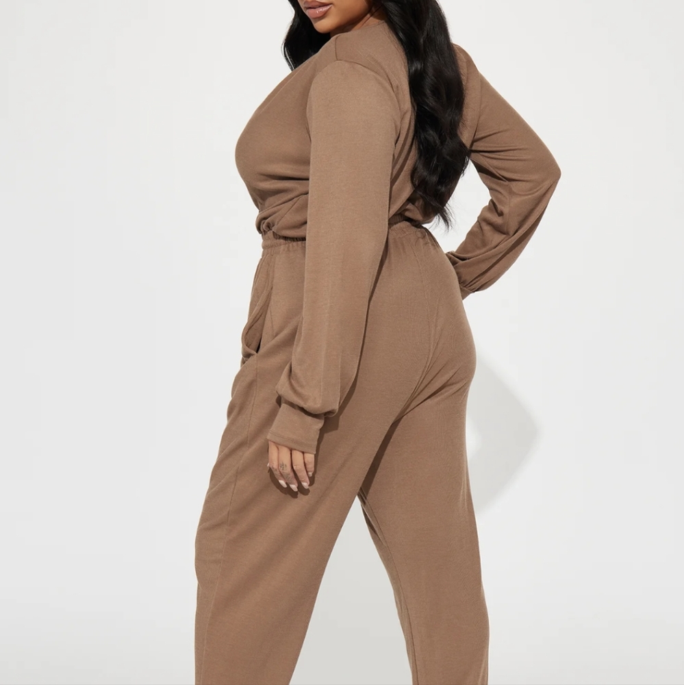 Fashion Nova Woman Mocha Jumpsuit 1X